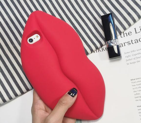 3D Glitzy Red Lip Silicone Case - The Glitzy Shop