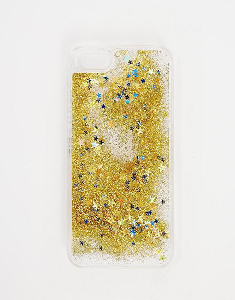 Gold falling stars liquid case-Iphone & Samsung - The Glitzy Shop