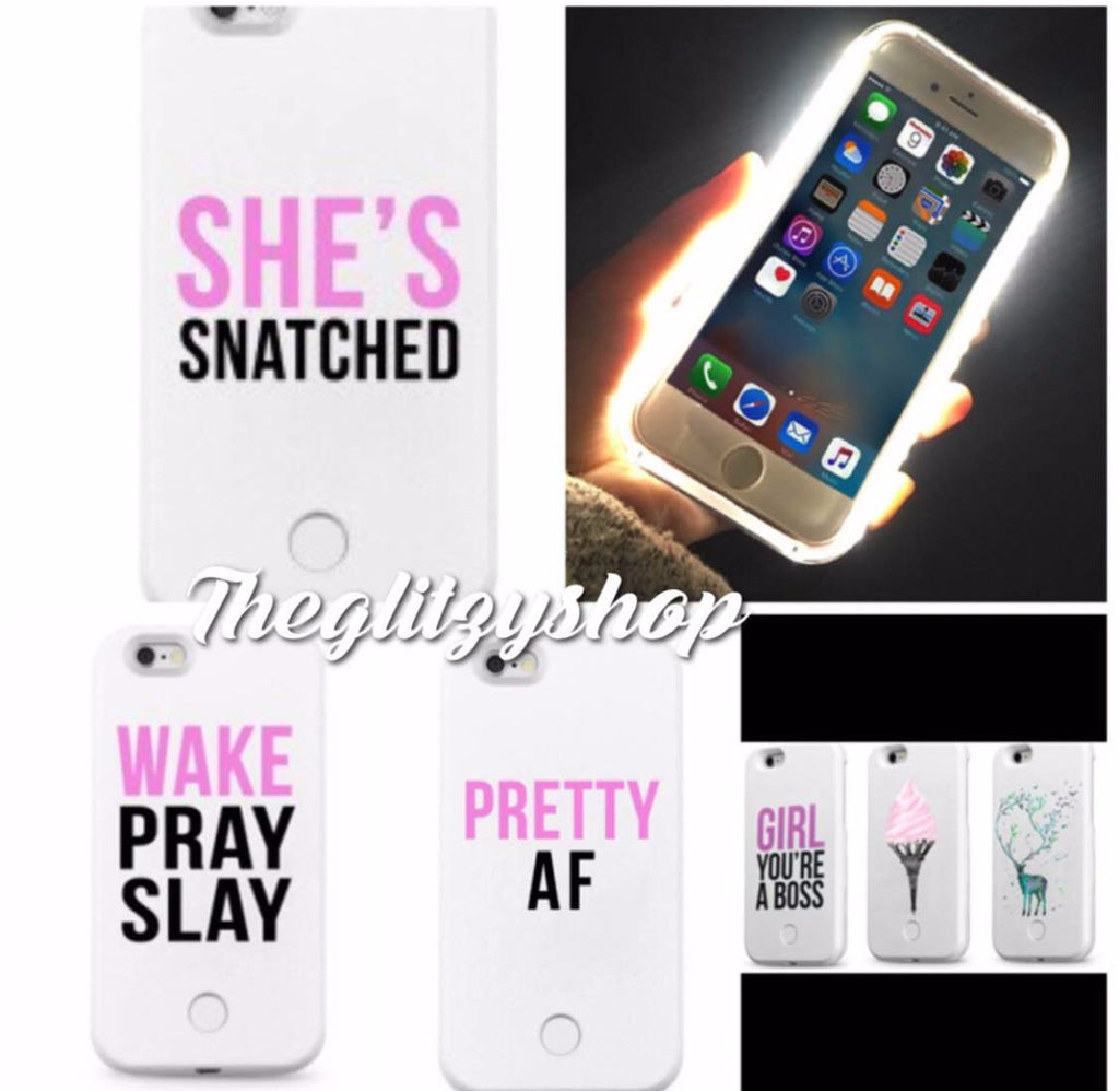"She's Snatched" LED selfie case-CLEARANCE - The Glitzy Shop