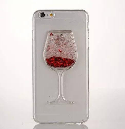 Red Wine Glass Glitter Case-Iphone - The Glitzy Shop
